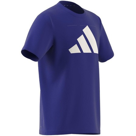 Kids Unisex Train Essentials Aeroready Logo T-Shirt, Blue, A701_ONE, large image number 10