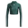 Women 3-Stripes Cropped Long-Sleeve Top, Green, A701_ONE, thumbnail image number 1