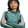 Women 3-Stripes Cropped Long-Sleeve Top, Green, A701_ONE, thumbnail image number 4