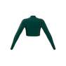 Women 3-Stripes Cropped Long-Sleeve Top, Green, A701_ONE, thumbnail image number 11