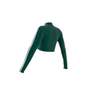 Women 3-Stripes Cropped Long-Sleeve Top, Green, A701_ONE, thumbnail image number 12
