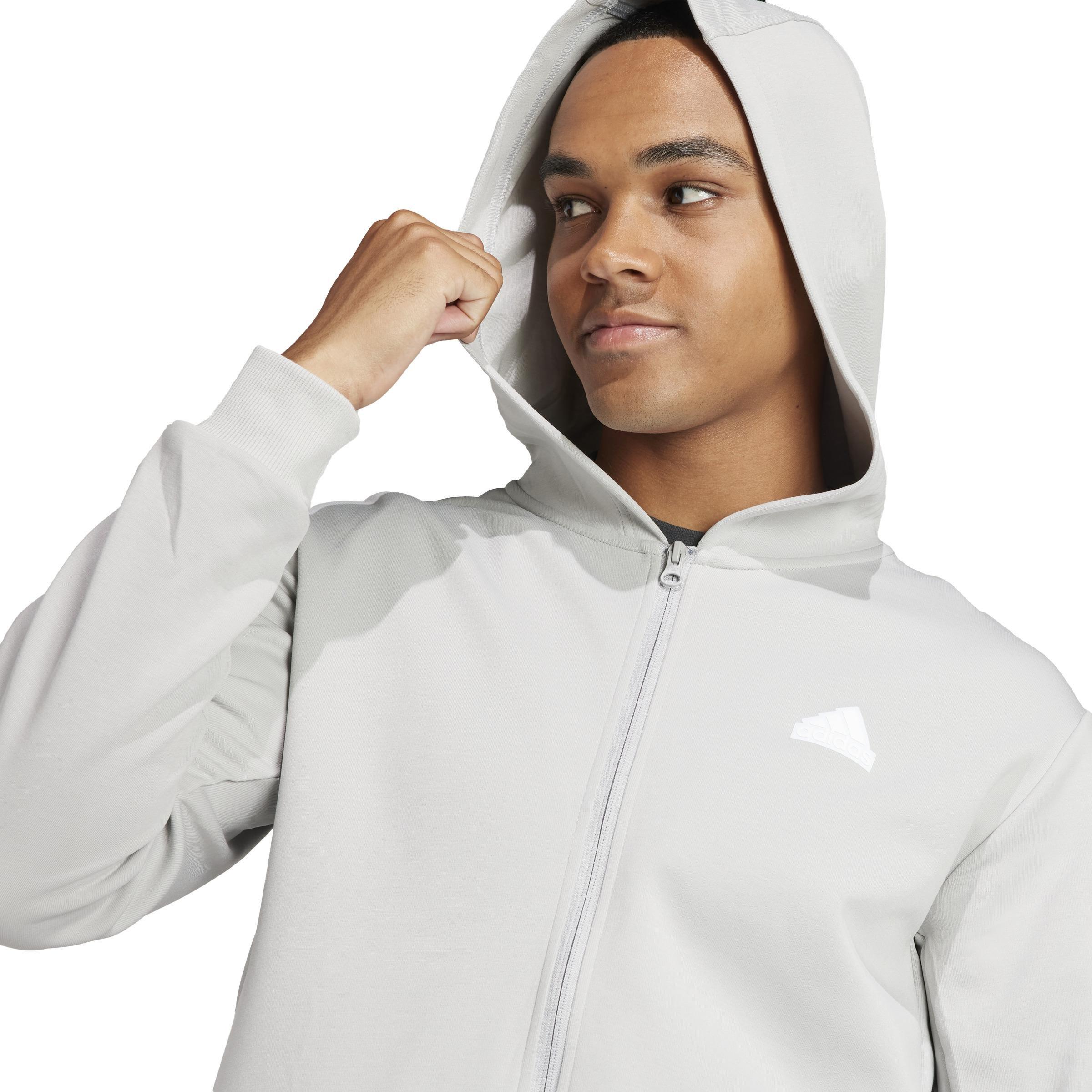 adidas - Men Future Icons 3-Stripes Full Zip Hoodie, Grey