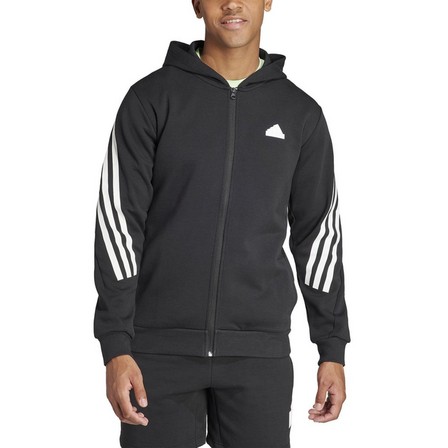 Men Future Icons 3-Stripes Full Zip Hoodie, Black, A701_ONE, large image number 2