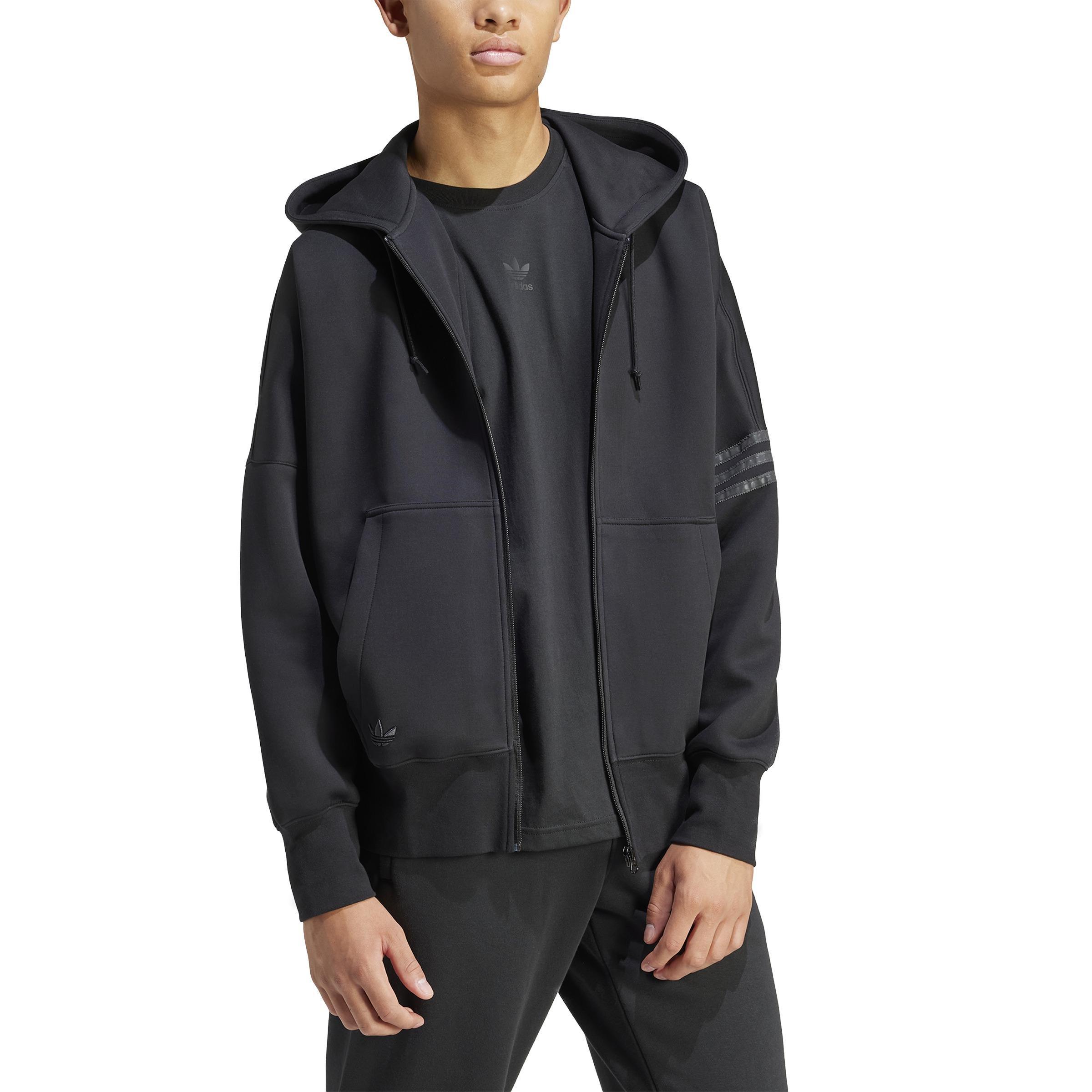 adidas - Men Street Neuclassics Full-Zip Hoodie, Black