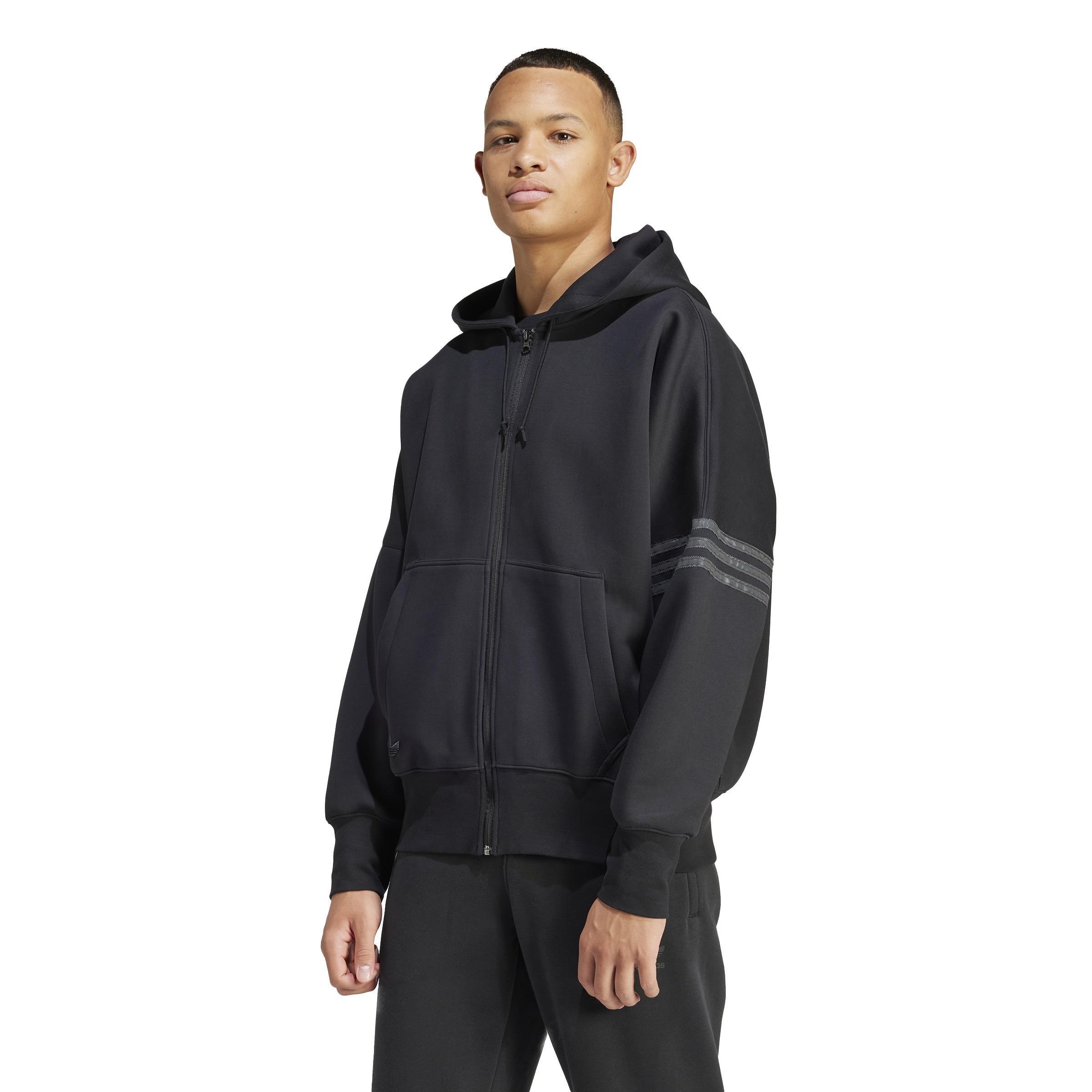 adidas - Men Street Neuclassics Full-Zip Hoodie, Black