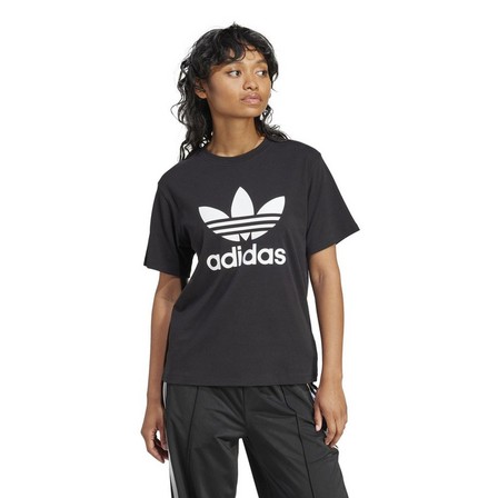 Women Trefoil Regular T-Shirt, Black, A701_ONE, large image number 0