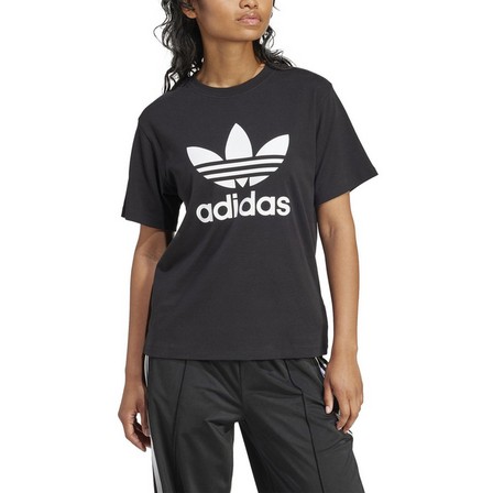Women Trefoil Regular T-Shirt, Black, A701_ONE, large image number 4