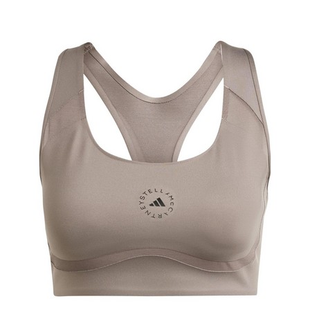 Women Adidas By Stella Mccartney Training Medium-Support Bra, Brown, A701_ONE, large image number 2