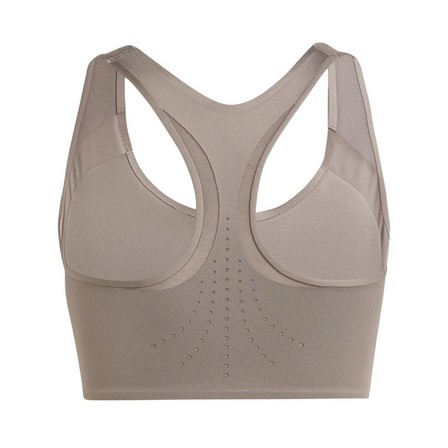 Women Adidas By Stella Mccartney Training Medium-Support Bra, Brown, A701_ONE, large image number 3