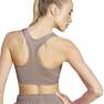 Women Adidas By Stella Mccartney Training Medium-Support Bra, Brown, A701_ONE, thumbnail image number 7