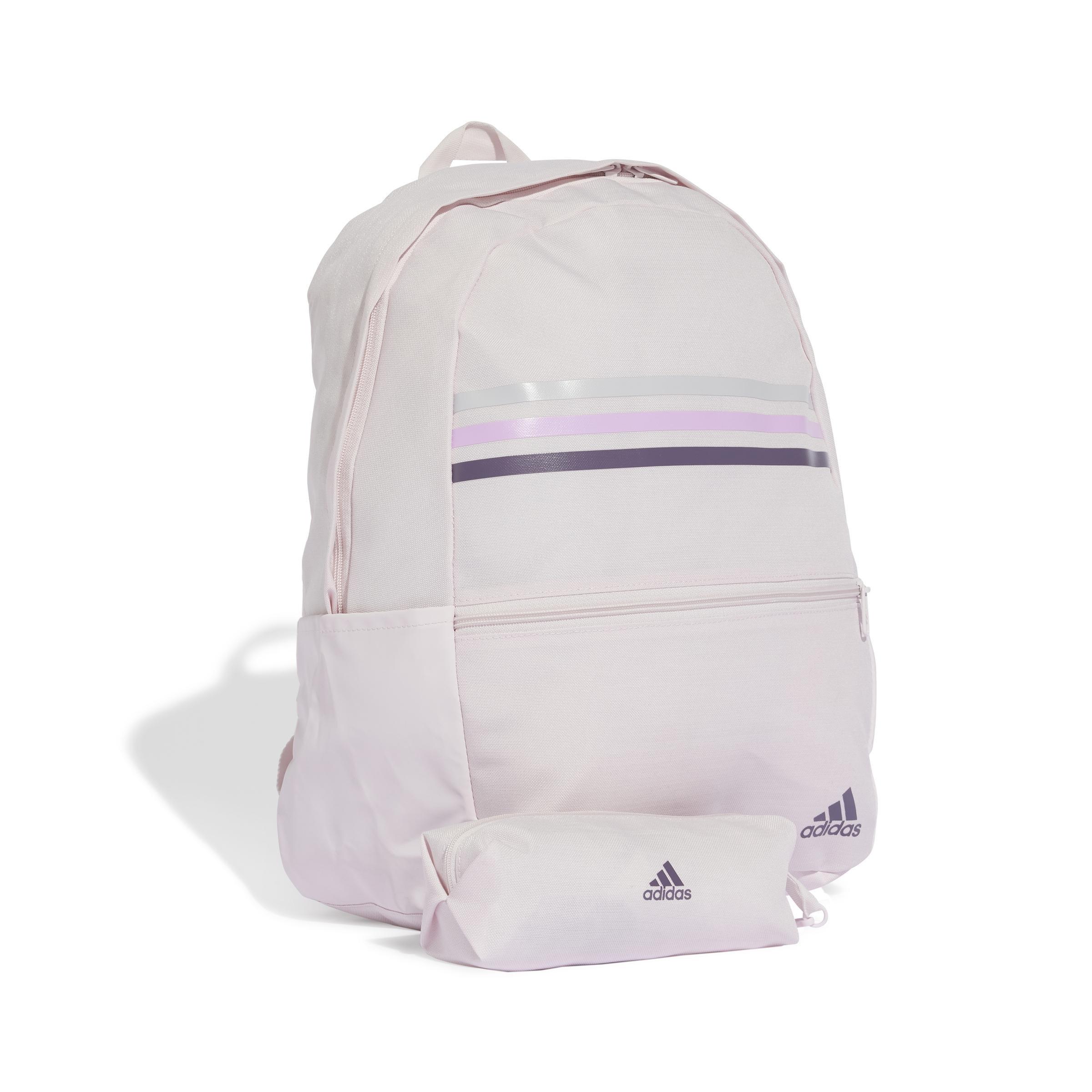 Unisex Classic 3-Stripes Backpack, Pink, A701_ONE, large image number 0