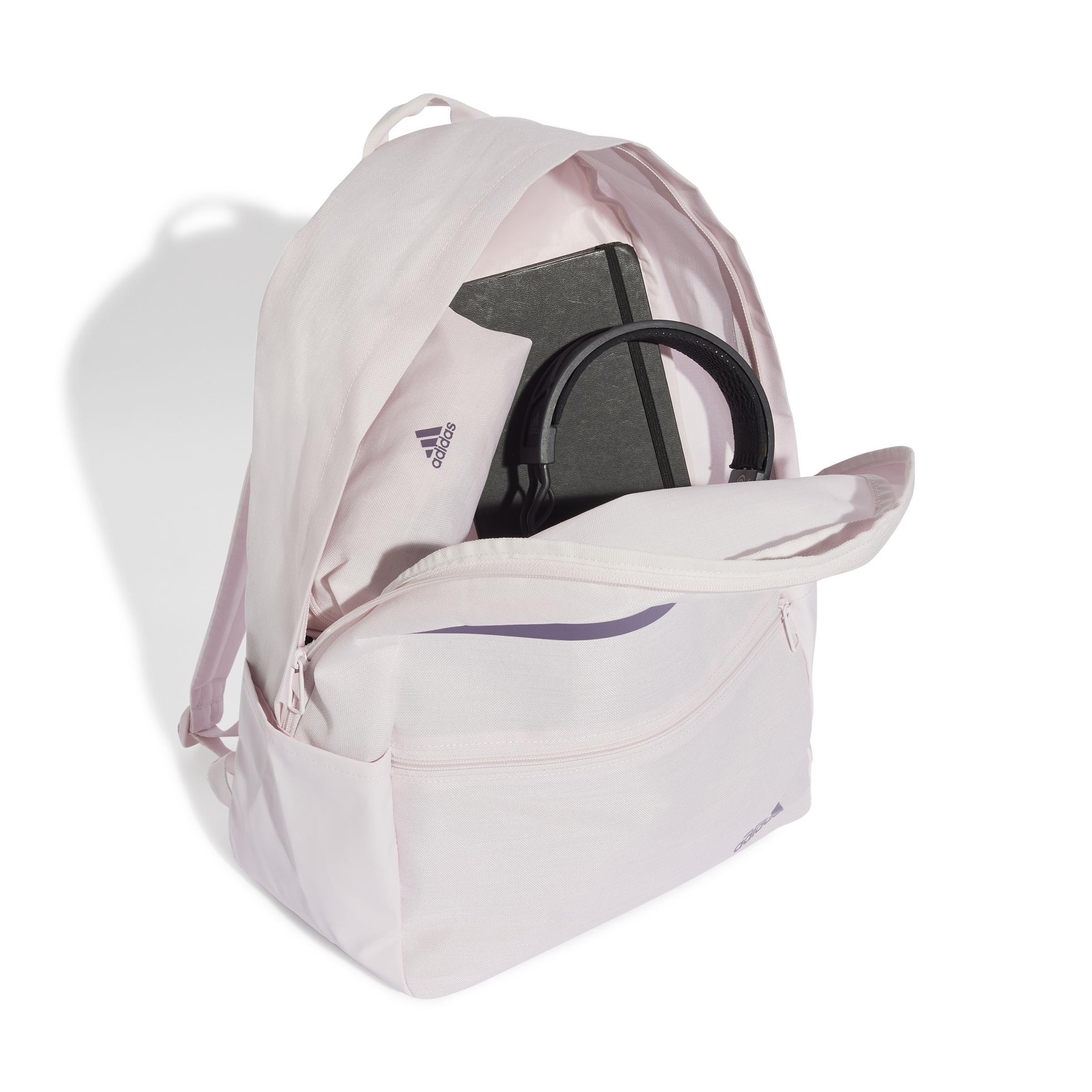 Unisex Classic 3-Stripes Backpack, Pink, , large image number 2