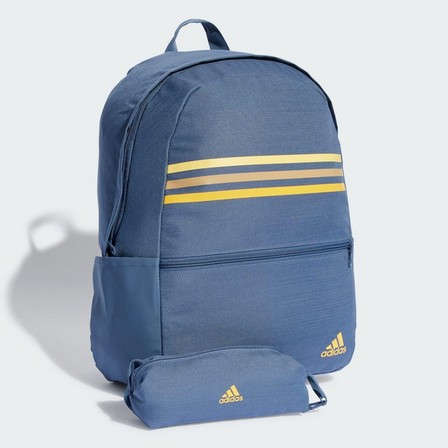 Unisex Classic Horizontal 3-Stripes Backpack, Blue, A701_ONE, large image number 1