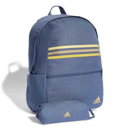 Unisex Classic Horizontal 3-Stripes Backpack, Blue, A701_ONE, large image number 4