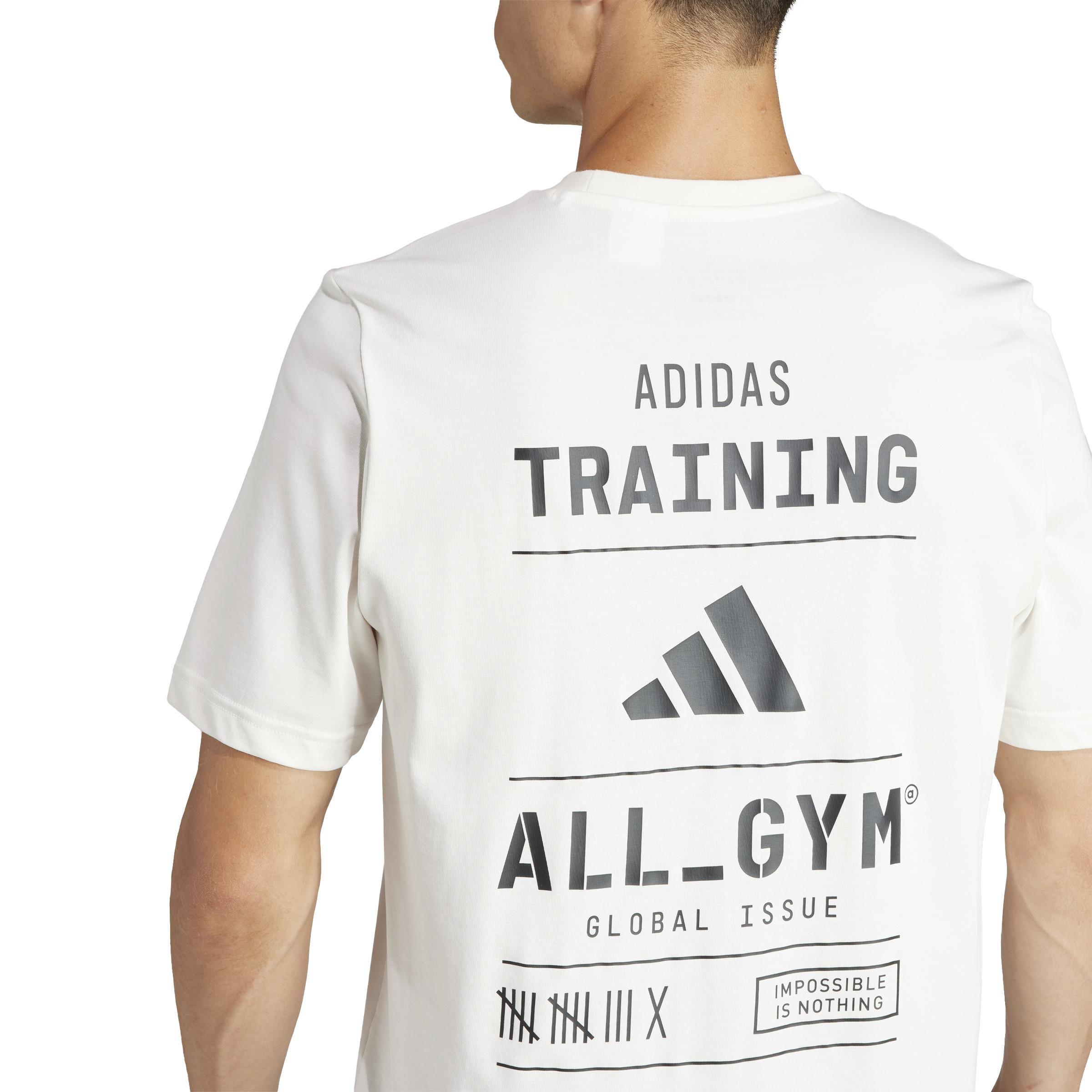 Men Aeroready All-Gym Graphic T-Shirt, White, A701_ONE, large image number 7