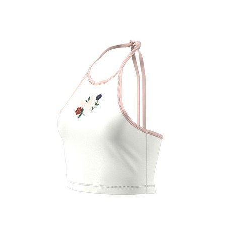 Women Fashion Graphics Floral Halter Neck Top, White, A701_ONE, large image number 6