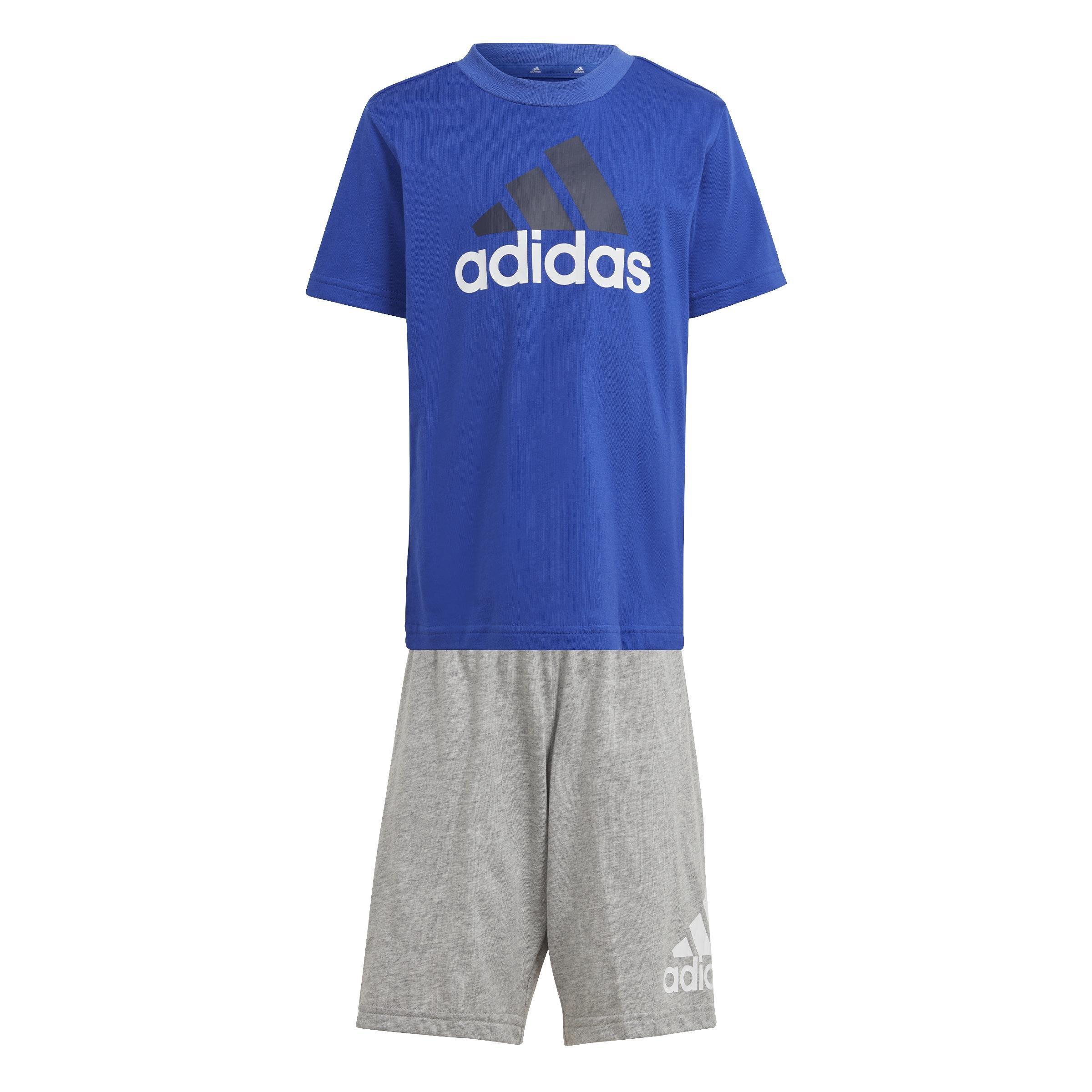 Unisex Kids Essentials Logo Tee And Short Set, Blue, A701_ONE, large image number 0