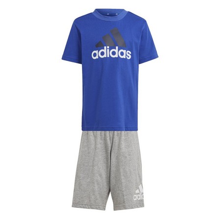 Kids Unisex Essentials Logo Tee And Short Set, Blue, A701_ONE, large image number 0