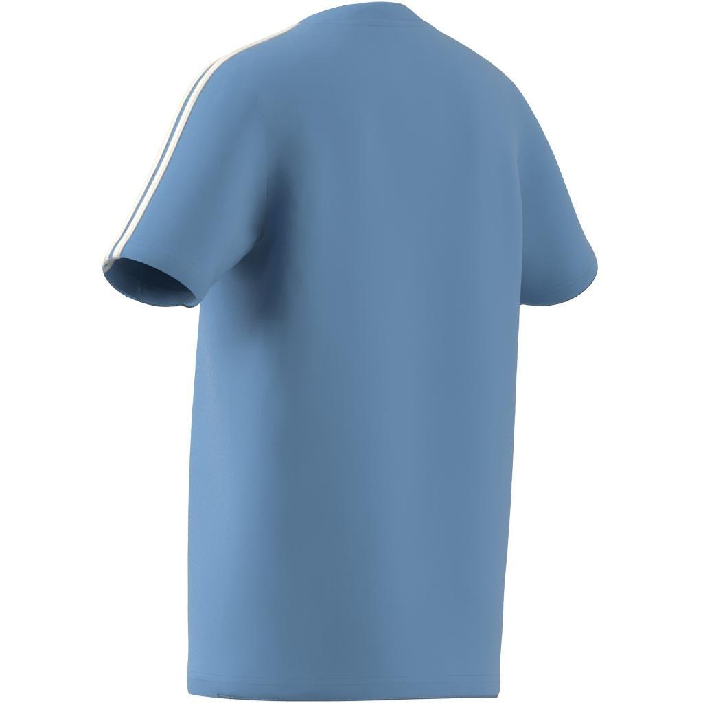 Kids Unisex Essentials 3-Stripes Cotton T-Shirt, Blue, A701_ONE, large image number 7