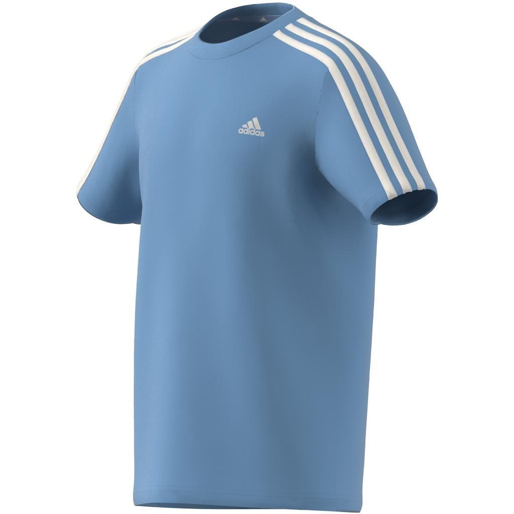 Kids Unisex Essentials 3-Stripes Cotton T-Shirt, Blue, A701_ONE, large image number 9