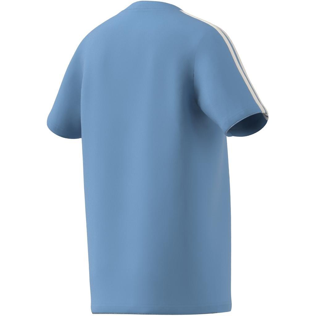 Kids Unisex Essentials 3-Stripes Cotton T-Shirt, Blue, A701_ONE, large image number 12