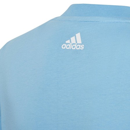 Kids Unisex Essentials Two-Color Big Logo Cotton T-Shirt, Blue, A701_ONE, large image number 3