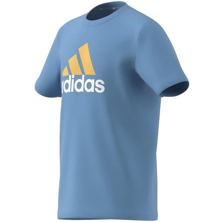 Kids Unisex Essentials Two-Color Big Logo Cotton T-Shirt, Blue, A701_ONE, large image number 5