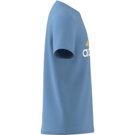 Kids Unisex Essentials Two-Color Big Logo Cotton T-Shirt, Blue, A701_ONE, large image number 6