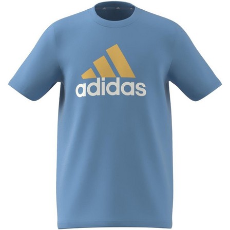 Kids Unisex Essentials Two-Color Big Logo Cotton T-Shirt, Blue, A701_ONE, large image number 9