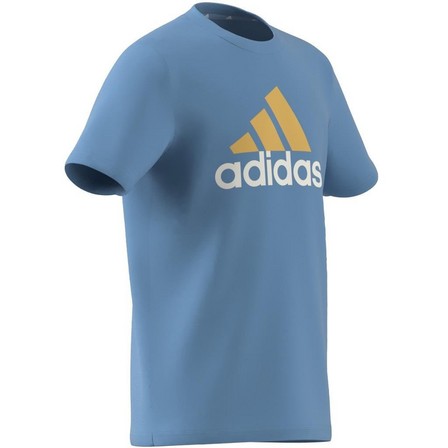 Kids Unisex Essentials Two-Color Big Logo Cotton T-Shirt, Blue, A701_ONE, large image number 11