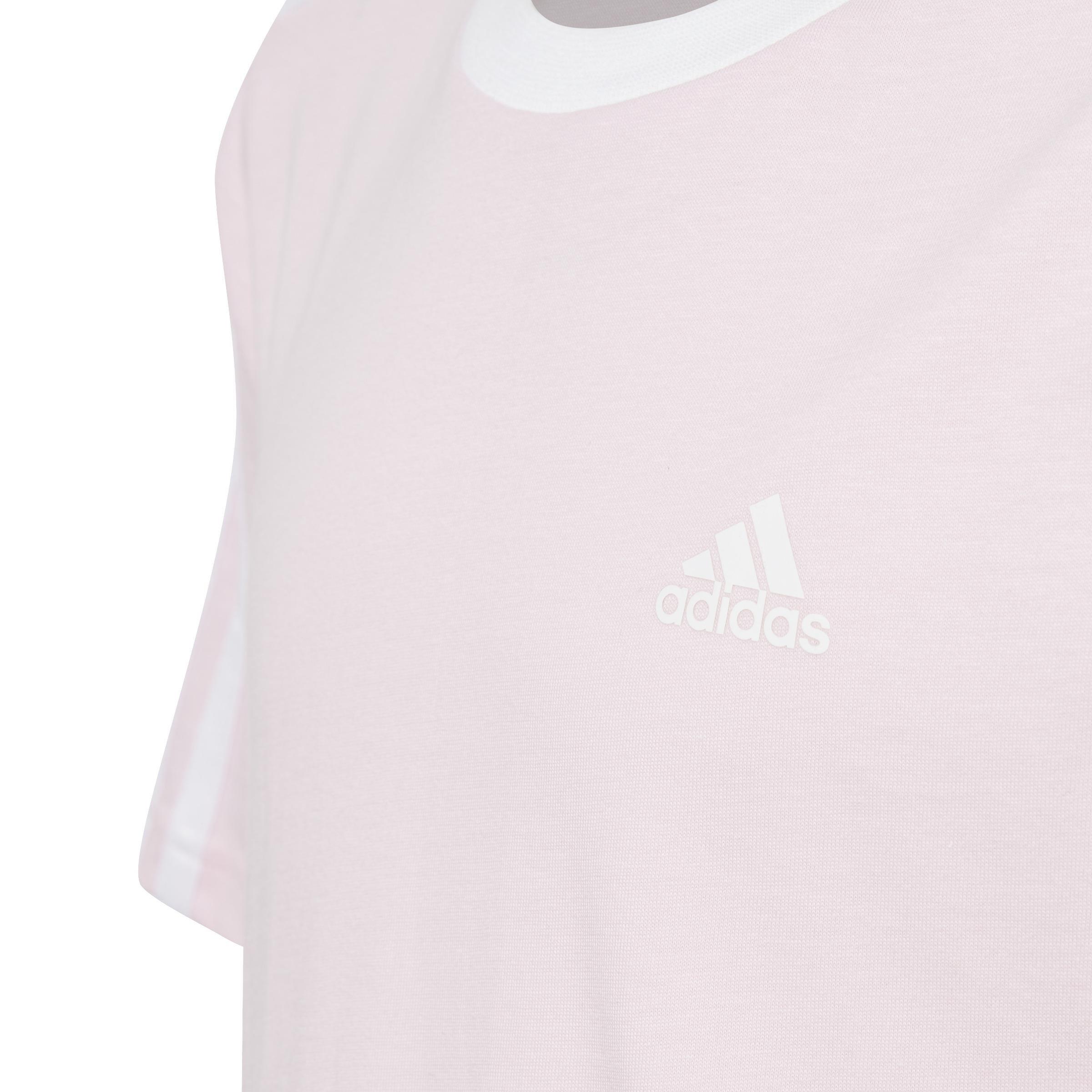 Kids Girls Essentials 3-Stripes Boyfriend T-Shirt, Pink, A701_ONE, large image number 6