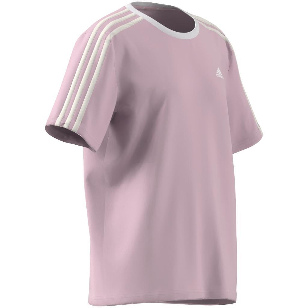 Kids Girls Essentials 3-Stripes Boyfriend T-Shirt, Pink, A701_ONE, large image number 9