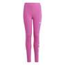 Kids Girls Essentials Linear Logo Cotton Leggings, Pink, A701_ONE, thumbnail image number 1