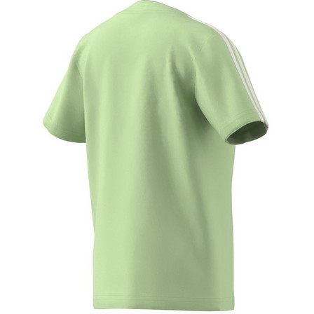 Kids Unisex Essentials 3-Stripes Cotton T-Shirt, Green, A701_ONE, large image number 8