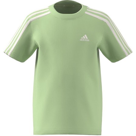 Kids Unisex Essentials 3-Stripes Cotton T-Shirt, Green, A701_ONE, large image number 12