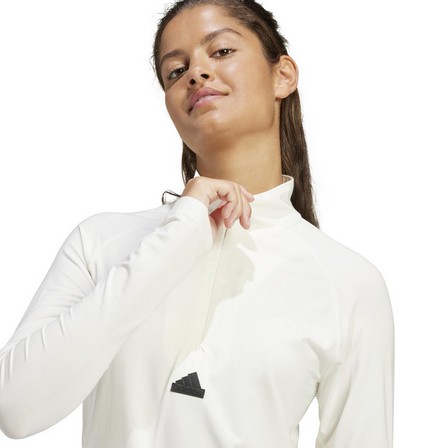 Women City Escape Quarter-Zip Long-Sleeve Top, White, A701_ONE, large image number 6