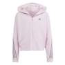 Kids Girls Future Icons 3-Stripes Full-Zip Hoodie, Pink, A701_ONE, thumbnail image number 0