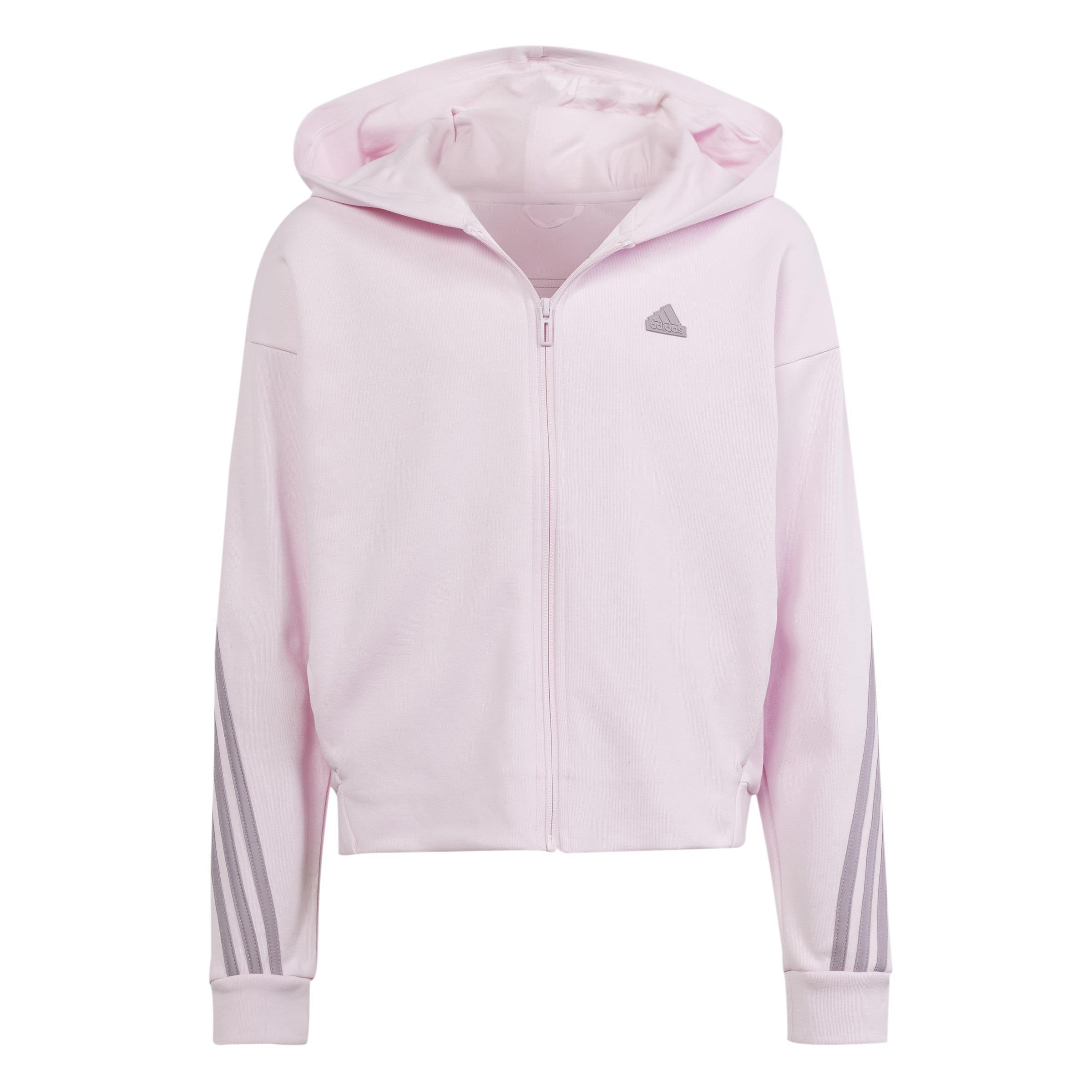 adidas - Kids Girls Future Icons 3-Stripes Full-Zip Hoodie, Pink