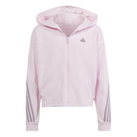 Kids Girls Future Icons 3-Stripes Full-Zip Hoodie, Pink, A701_ONE, large image number 2