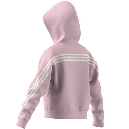 Kids Girls Future Icons 3-Stripes Full-Zip Hoodie, Pink, A701_ONE, large image number 6