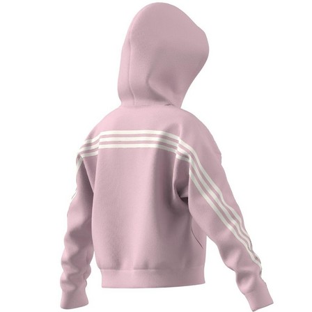 Kids Girls Future Icons 3-Stripes Full-Zip Hoodie, Pink, A701_ONE, large image number 8