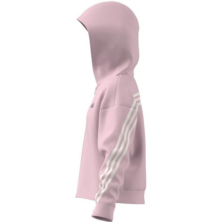 Kids Girls Future Icons 3-Stripes Full-Zip Hoodie, Pink, A701_ONE, large image number 9
