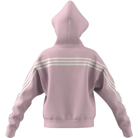 Kids Girls Future Icons 3-Stripes Full-Zip Hoodie, Pink, A701_ONE, large image number 13