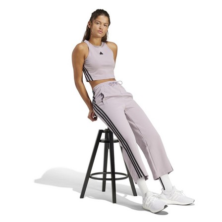 Womens Future Icons 3-Stripes Open Hem Joggers, Purple, A701_ONE, large image number 3