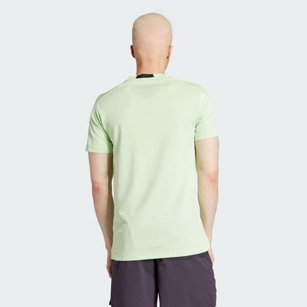 Men Designed For Training Hiit Workout Heat.Rdy T-Shirt, Green, A701_ONE, large image number 2