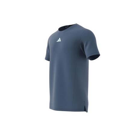 Men Designed For Training Hiit Workout Heat.Rdy T-Shirt, Blue, A701_ONE, large image number 1