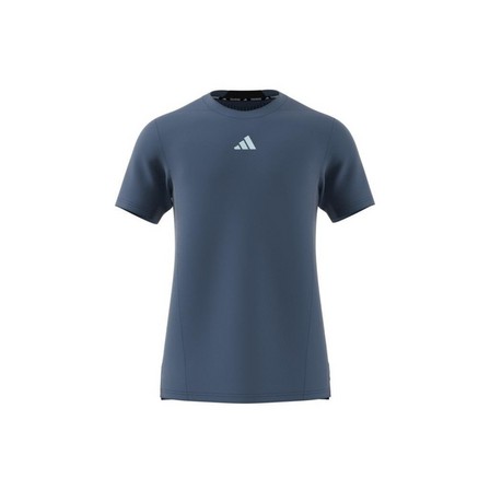 Men Designed For Training Hiit Workout Heat.Rdy T-Shirt, Blue, A701_ONE, large image number 7