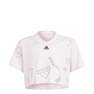 Kids Girls Brand Love Crop T-Shirt, Pink, A701_ONE, thumbnail image number 1