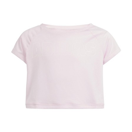 Kids Girls Aeroready Dance Crop T-Shirt Kids, Pink, A701_ONE, large image number 0