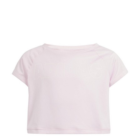 Kids Girls Aeroready Dance Crop T-Shirt Kids, Pink, A701_ONE, large image number 1